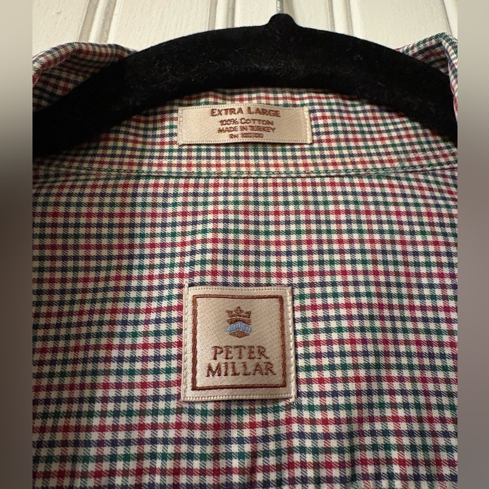 Peter Millar Multicolor Micro Check Button Down S… - image 4